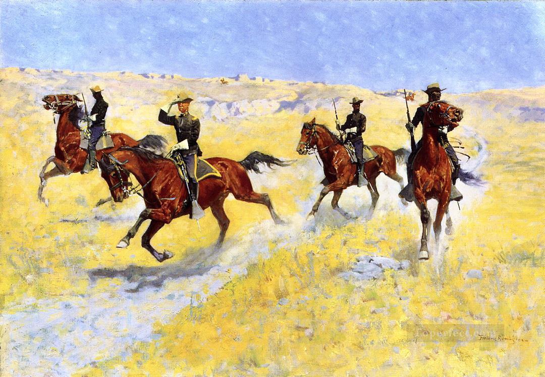 the advance 1898 Frederic Remington Oil Paintings